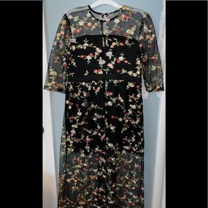Sheer embroidered dress